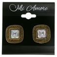 thumbnail image 2 of Gold-Tone Metal Clip-On-Earrings With Faceted Accents #LQC170, 2 of 2