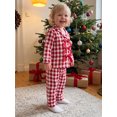 thumbnail image 4 of RUINIXCW Toddler Baby Girl Gingham Plaid Pajamas Set Christmas PJS Girl Spring Fall Winter Sleepwear Long Sleeve Button UP Shirt Pants Set Loungewear, 4 of 10