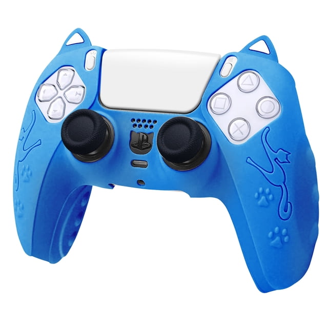 Cute Cartoon Cat PS5 Controller Silicone Case - Anti-Slip Anti-Scratch Shockproof Protective Cover for Sony PlayStation 5 DualSense Wireless Controller