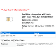thumbnail image 2 of Fuel Filter - Compatible with 2000 - 2004 Isuzu FRR 7.8L 6-Cylinder 6HK1 2001 2002 2003, 2 of 2