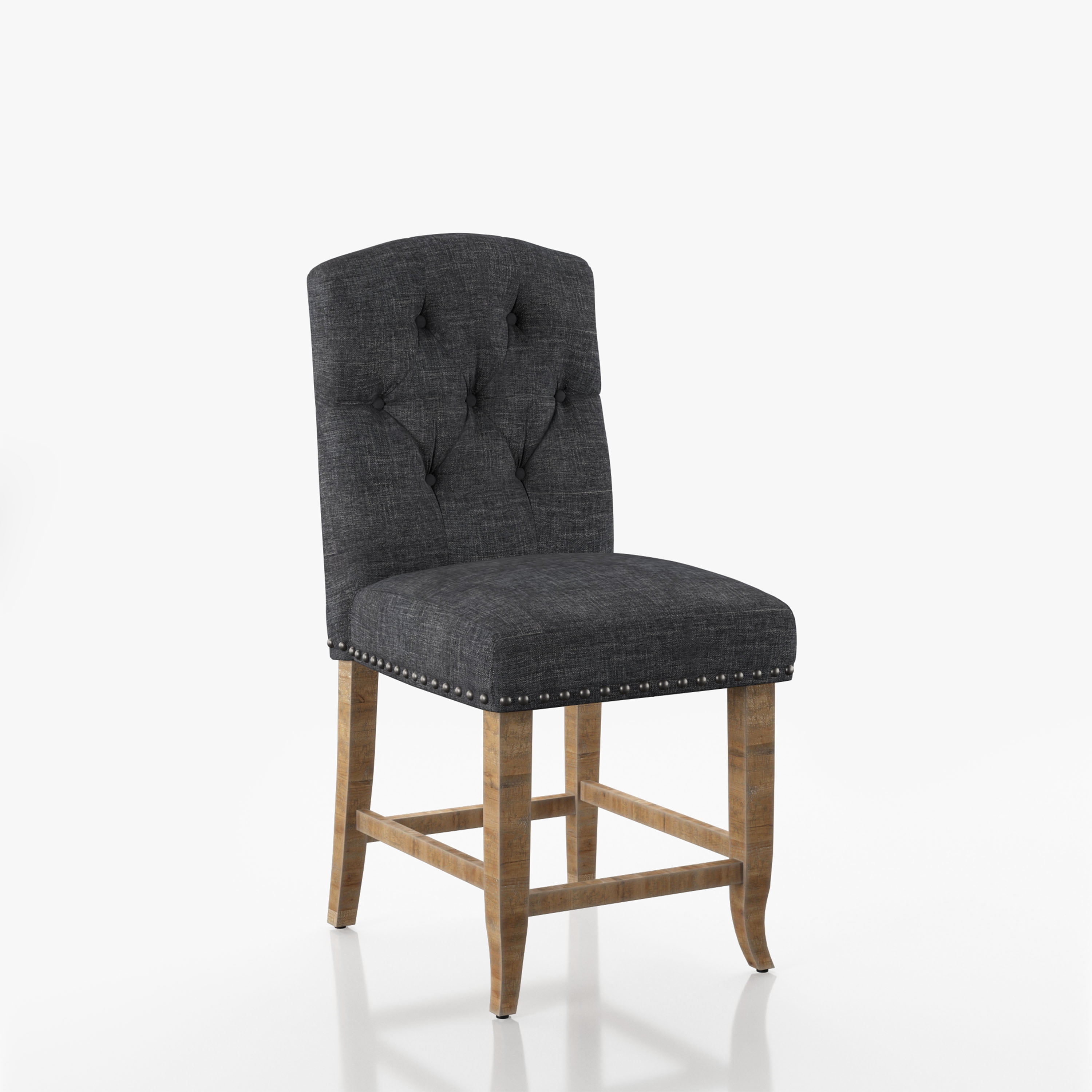 Furniture of America Roseanne Counter Height Chairs - Set of 2, Dark Gray