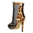 thumbnail image 3 of Wild Rose Giselle01A New Women Leopard Mesh Fabric Peep Toe Stiletto Bootie Size, 3 of 6