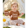 thumbnail image 4 of KIMI BEAR Newborn Baby Girl Layette Set 3-6 Months Shower Gift Sets 4 Packs Romper Pants Sets Long Sleeves Short Sleeves Bodysuit with Hat Headband Gloves 10pcs Clothing Brown, 4 of 7