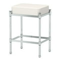 thumbnail image 3 of Gatco 1357 Rectangle White Leather Vanity Stool, Satin Nickel, 3 of 3