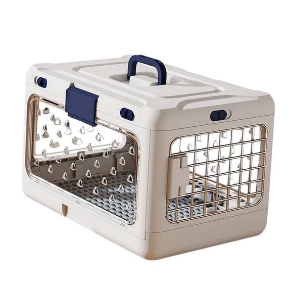 Jaula plegable para cachorros, transportadora de mascotas, transpirable, rígida, para gatos, para cachorros, conejos, gatitos y animales pequeños. Blanco