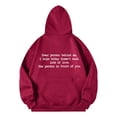 thumbnail image 3 of CUZIBR Hoodies For Women Letter Print Graphic Oversized Sweatshirts Vintage Hoodie Trendy Preppy Style Long Sleeve Pullover Tops Fall Winter Clothes,Red, 3 of 3