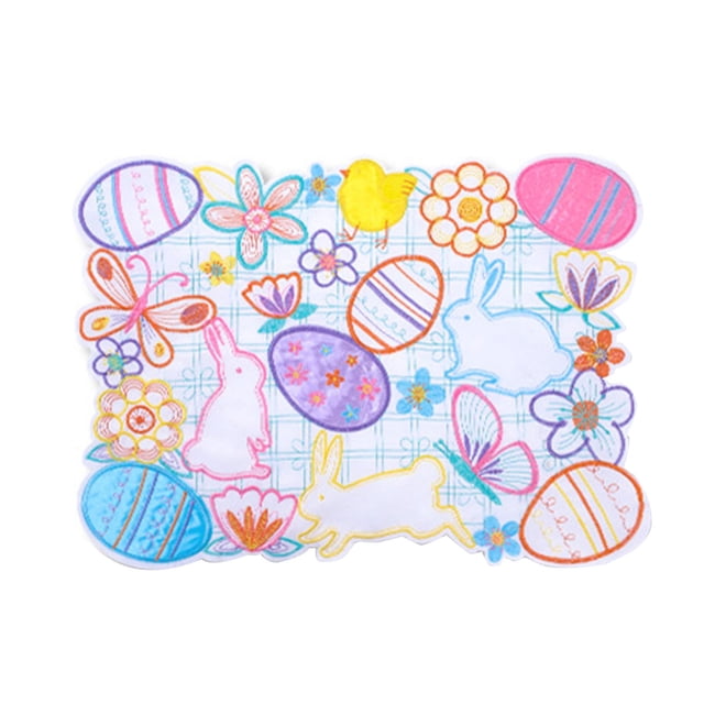 Ltdhehe Napperon de Table Pâques Lapin Décoration de Chambre de Filles