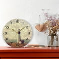 thumbnail image 6 of Dreamtimes Old White Lighthouse Wall Clock, 10 Inch Silent Non Ticking Round Clock Oil Painting Clock Easy to Read Clock for Living Room Bedroom Bathroom Home Decor, 6 of 7