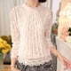 thumbnail image 1 of Pntutb Tops de mujer Hollow Out Manga larga Cuello alto Cordón Fruncido Suéter tops Pntutb Pntutb-1074, 1 of 9