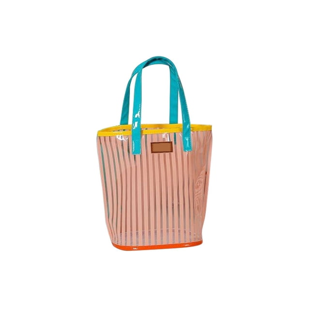 Bolso tote, neceser transparente para maquillaje, asa, organizador de viaje, bolsa de PVC, bolsa de transporte, neceser, monedero, bolso de playa para mujer