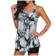 thumbnail image 2 of Augper Women Plus Size Print Bowknot Set Two-Piece Swimsuit Swimwear Shorts, 2 of 7