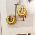 thumbnail image 5 of Zetshion Chunky Hoop Earrings, Gold, for Women, 5 of 7