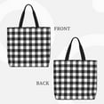 thumbnail image 2 of Easygdp Black White Plaid Bolsa Tote para Mujer, Bolso de Hombro para Trabajo, Playa, Viajes, Compras y Supermercado, 2 of 7
