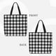 thumbnail image 2 of Easygdp Black White Plaid Bolsa Tote para Mujer, Bolso de Hombro para Trabajo, Playa, Viajes, Compras y Supermercado, 2 of 7