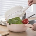 thumbnail image 4 of Plastic Handles Rice Wash Basket Double Layer Drain Basket Kitchen Fruit Vegetable Wash Colanders Kitchen Utensils, 4 of 5