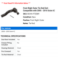 thumbnail image 2 of Front Right Outer Tie Rod End - Compatible with 2005 - 2010 Scion tC 2006 2007 2008 2009, 2 of 2
