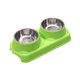 thumbnail image 2 of Comedero elevado para gatos, comedero de acero inoxidable para mascotas de interior, resistente, para uso diario. Verde, 2 of 8