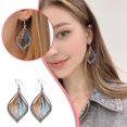thumbnail image 3 of Pendientes de seda europeos y de moda hechos a mano, pendientes ovalados exagerados, 3 of 8