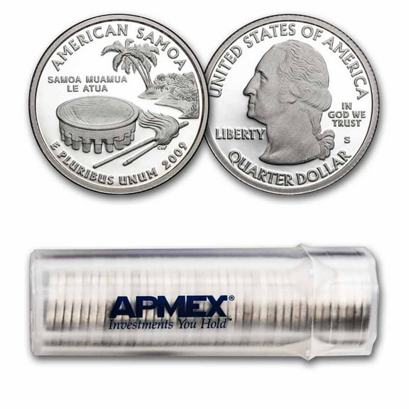 2009-S U.S. American Samoa Quarter Proof 40-Coin Roll (Silver)
