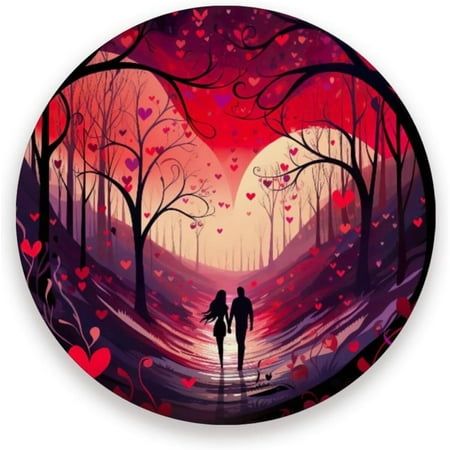 

Love Theme Coaster Drinks Round Absorbent Stone Set with Ceramic Stone and Cork Base Tabletop Protection Mats and Cups Place for 4PCS Home Decor