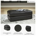 thumbnail image 2 of Signature Design by Ashley Contemporary Amiata Leather Ottoman, Onyx, 2 of 8