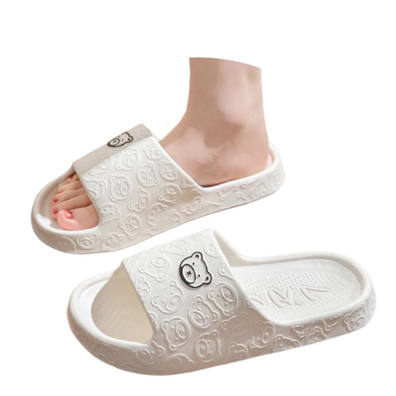 jiaxiM Indoor Slippers for Women Non Men Slides Comfortable Open Toe with Thick Cushioned Sole Womens Flat Sandals Beach Casual Wear