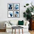 thumbnail image 3 of Botanical Framed Prints Wall Art Set of 4,Flowers Plants Framed Wall Art,Blue Tulip X-Ray Flower Wall Art,8x10 Botanical Wall Art with Blue Watercolor Flowers Deckled Edge Print for Bedroom, 3 of 6