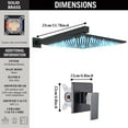 Black Shower Faucet Set 8" LED Rainfall Shower Head Combo Kit with