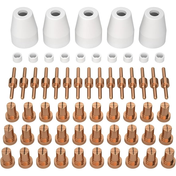 ARCCAPTAIN 60PCS PT31 Plasma Cutting Consumables Fit CUT-40 CUT-50D CT-312 with Plasma Cutter Torch PT-31 JG-40 LG-40 WSD-40