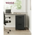 thumbnail image 5 of Mobile File Cabinet, Modern Style 2 Drawers, Rolling Filing Cabinet Wood Storage Shelf for Home Office Study Room, Black, 5 of 10