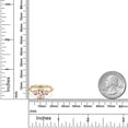 thumbnail image 6 of Gem Stone King 18K Yellow Gold Plated Silver Peach Morganite and Pink Lab Grown Diamond Engagement Ring for Women | 2.10 Cttw | Oval 9X7MM | Gemstone October Birthstone | Size 8, 6 of 6
