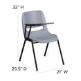 thumbnail image 5 of Flash Furniture Gray Ergonomic Shell Chair with Right Handed Flip-Up Tablet Arm, 5 of 11