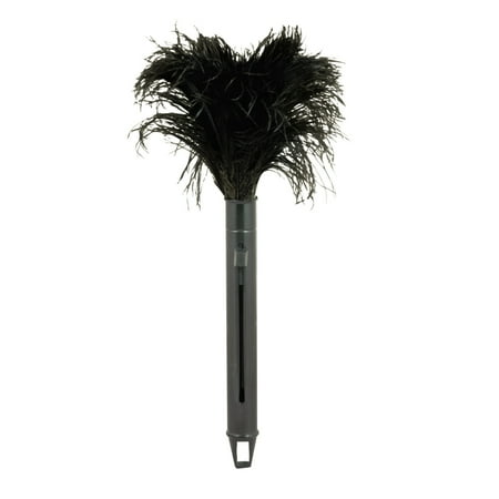 Boardwalk Retractable Feather Duster, Black Plastic Handle Extends 9