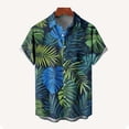 thumbnail image 3 of JSheng Men's Shirts Short Sleeve Fashion Hawaiian Print Button Up Lapel Collar Shirt Cardigan Tops Multicolor XXL, 3 of 4
