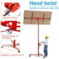 thumbnail image 3 of Drywall Lift 11FT Heavy Duty Drywall Panel Hoist Professional Jack Lifter Sturdy Rolling Lockable Caster Wheels Lifter Construction Tool, 150LB Capacity, Red, 3 of 8