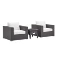 thumbnail image 2 of Modway Convene 3 Piece Set Outdoor Patio with Fire Pit in Espresso White, 2 of 8