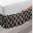 thumbnail image 2 of Red and Black Bed Skirt, Persian Moroccan Middle Eastern Design with Flower Image, Elastic Bedskirt Dust Ruffle Wrap Around for Bedding Decor, 4 Sizes, Pale Grey Burgundy, by Ambesonne, 2 of 2