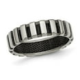 thumbnail image 1 of Mens Titanium Polished Black Plated Wire Band Ring (6mm), 1 of 4