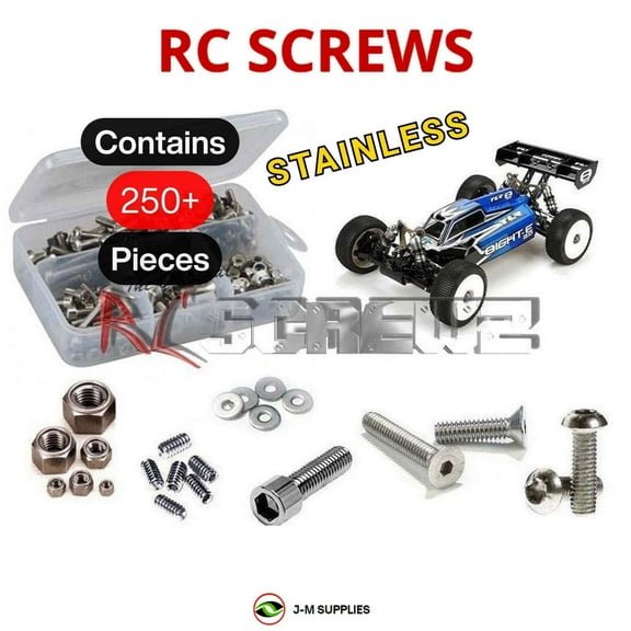 RCScrewZ Stainless Steel Screw Kit los074 for Team Losi 8ight-E 3.0 1/8 4WD Buggy (#TLR04002) | SET