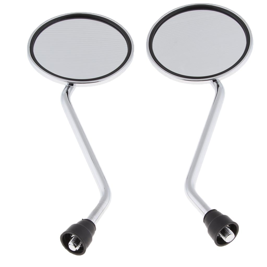 Round Rear View Side Mirrors For Motorcycle Cruiser Chopper ATV Scooter 10mm