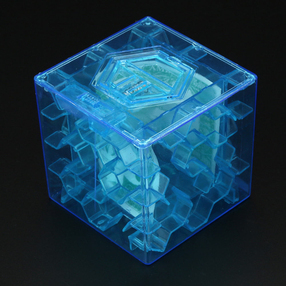 3D Cube puzzle money maze bank saving coin collection case box fun brain game 