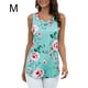 thumbnail image 1 of Chaleco de mujer Boho Camiseta sin mangas con estampado floral Camiseta con cuello en V, Verde claro, M seitruly AP002566-07, 1 of 7