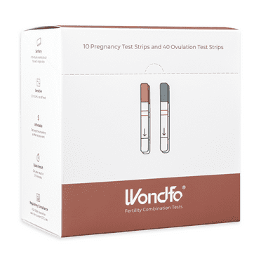 Wondfo -10 Pregnancy Test Strips and 40 Ovulation Test Strips Kit - Rapid Test Detection for Home Self-Checking (40 LH   10 HCG)