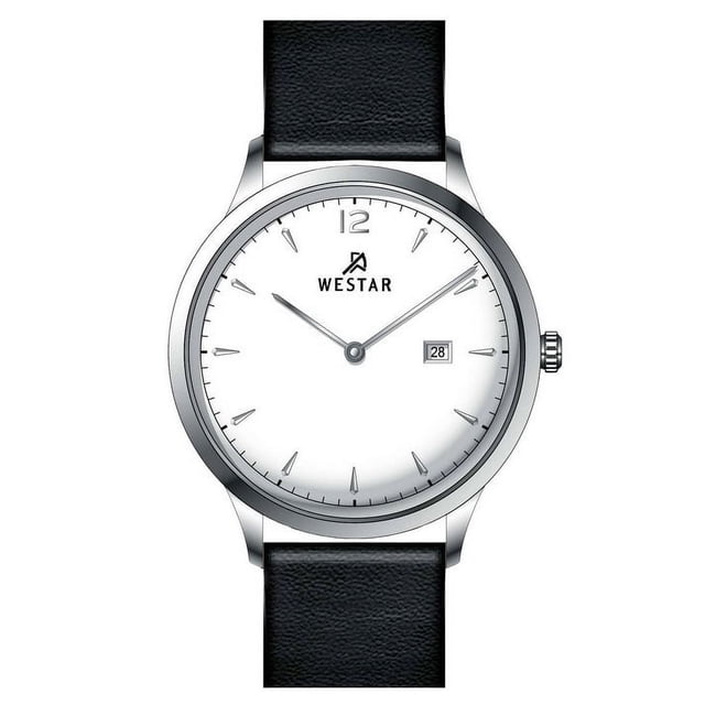 Westar Profile Leather Strap White Dial Quartz 50217STN101 Men's Watch