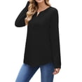 thumbnail image 4 of UVN Lace Blouses for Women V Neck Long Sleeve Shirts Fall Trendy Casual Tunic Tops, 4 of 9