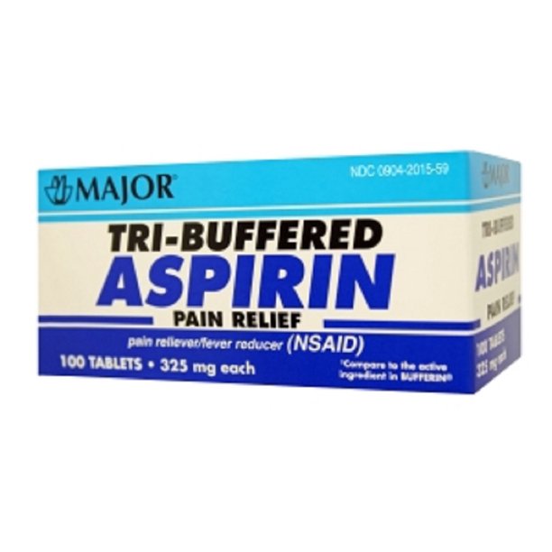 MAJOR TRIBUFFERED ASPIRIN TAB ASPIRIN325 MG White 100 TABLETS UPC