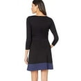 thumbnail image 6 of Nicole Miller Artelier BLACK/NAVY Ponte Scoop Neck Dress, US 2X, 6 of 6
