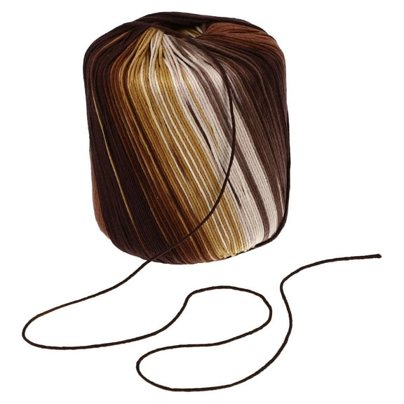 Topbathy Brown Cotton Knitting Yarn Thick Multicolor Gradient Yarn for Hand Crochet Sweaters Shawls and Accessories