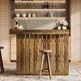 thumbnail image 5 of Tribesigns 2PCS L-Shaped Home Bar Unit with Storage Shelves and Wine Glasses Holder for Home Pub, Brown, 5 of 9