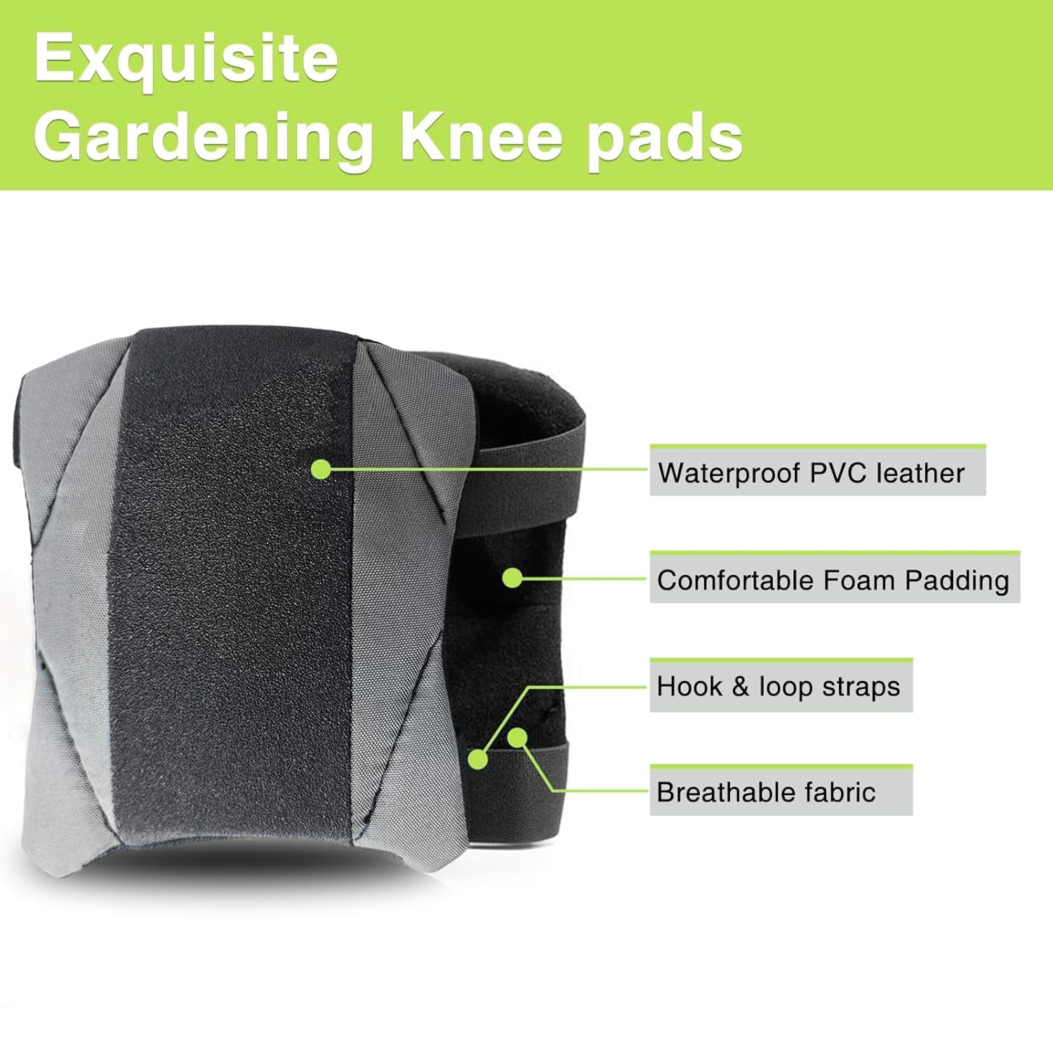 5 Pack Garden Knee Pads for Men Women, Waterproof Anti-slip Leather Foam Knee Protectors for Gardening, Flooring, Carpet Cleaning & Housework, Gray